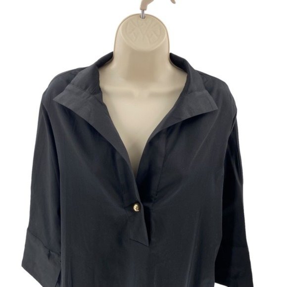 Tuckernuck | NEW Black Willow Three-quarter Sleeve High-low Hem Blouse Size XS - Picture 4 of 11